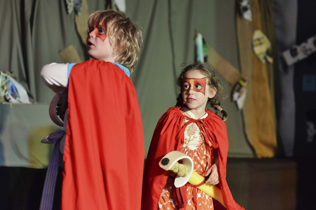 kids with swords at the spring school holiday activity from red roar creative