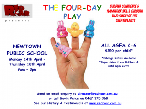 Easter school holiday activity for kids the four day play